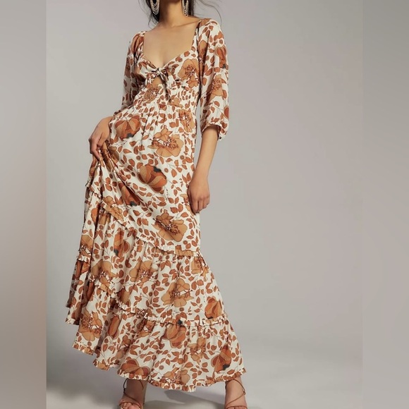 Anthropologie Dresses & Skirts - Anthropologie Floral Tiered Maxi Dress, size medium.